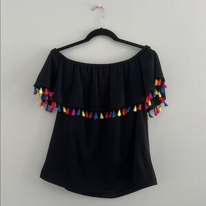 INC International Concepts Black Top Popsicle Line Size Medium